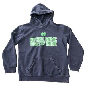Adidas Notre Dame Fighting Irish Hoodie Youth L 14-16 Blue Pullover Sweatshirt